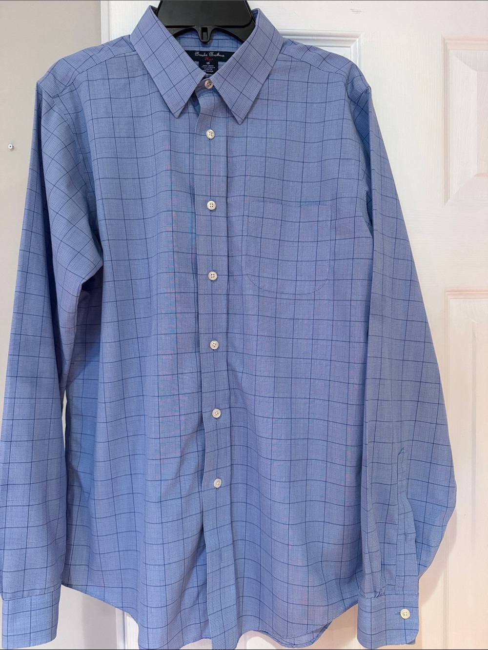 Brooks Brothers Blue Windowpane Check Dress Shirt Sz 18